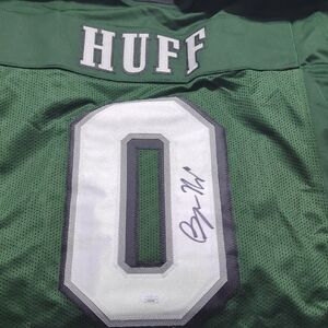 HUFF Philadelphia Eagles Signed Green Football Jersey - Number 0